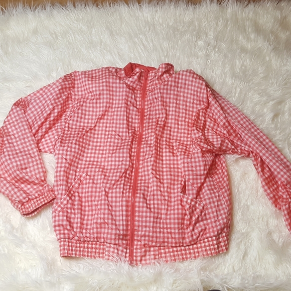 Vintage picnic plaid checker windbreaker size large - Picture 2 of 4